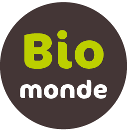 logo marron et vert enseigne biomonde